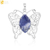 Minimalist Hollow Butterfly Pendant Necklace Charm With Natural Crystal Stone And Electroplated Alloy Copper Buckle Animal Jewelry