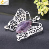 Minimalist Hollow Butterfly Pendant Necklace Charm With Natural Crystal Stone And Electroplated Alloy Copper Buckle Animal Jewelry