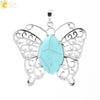 Minimalist Hollow Butterfly Pendant Necklace Charm With Natural Crystal Stone And Electroplated Alloy Copper Buckle Animal Jewelry