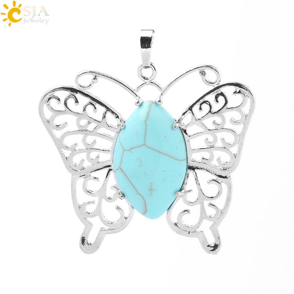 Minimalist Hollow Butterfly Pendant Necklace Charm With Natural Crystal Stone And Electroplated Alloy Copper Buckle Animal Jewelry