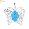 Minimalist Hollow Butterfly Pendant Necklace Charm With Natural Crystal Stone And Electroplated Alloy Copper Buckle Animal Jewelry