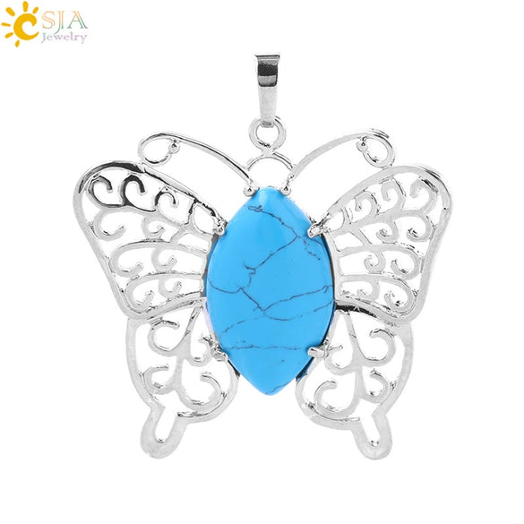 Minimalist Hollow Butterfly Pendant Necklace Charm With Natural Crystal Stone And Electroplated Alloy Copper Buckle Animal Jewelry