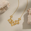 Minimalist Hollow Flower Pendant Necklace For Women Stainless Steel Jewelry With Electroplating Process