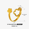 Minimalist Hollow Flower Stainless Steel Ring For Women Electroplated Non Fading Sweet Floral Jewelry