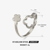 Minimalist Hollow Flower Stainless Steel Ring For Women Electroplated Non Fading Sweet Floral Jewelry