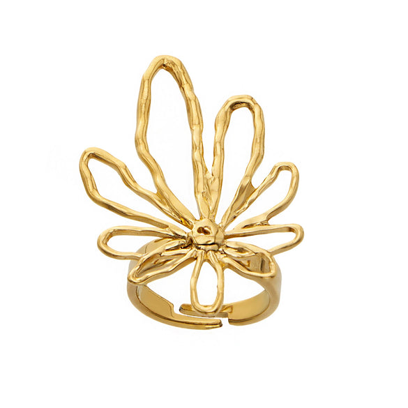 Minimalist Hollow Heart Ring For Women In 316L Stainless Steel With Electroplated Gold Finish Chic Geometric Fashion Jewelry