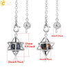 Minimalist Hollow Metal Hexagram Pendulum Pendant With Natural Stone Beads And Alloy Accessories Fun Jewelry
