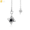 Minimalist Hollow Metal Hexagram Pendulum Pendant With Natural Stone Beads And Alloy Accessories Fun Jewelry