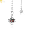 Minimalist Hollow Metal Hexagram Pendulum Pendant With Natural Stone Beads And Alloy Accessories Fun Jewelry