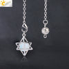Minimalist Hollow Metal Hexagram Pendulum Pendant With Natural Stone Beads And Alloy Accessories Fun Jewelry
