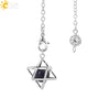 Minimalist Hollow Metal Hexagram Pendulum Pendant With Natural Stone Beads And Alloy Accessories Fun Jewelry