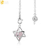 Minimalist Hollow Metal Hexagram Pendulum Pendant With Natural Stone Beads And Alloy Accessories Fun Jewelry