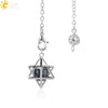 Minimalist Hollow Metal Hexagram Pendulum Pendant With Natural Stone Beads And Alloy Accessories Fun Jewelry