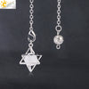 Minimalist Hollow Metal Hexagram Pendulum Pendant With Natural Stone Beads And Alloy Accessories Fun Jewelry