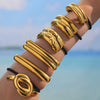 Minimalist Ins Style Stainless Steel Half Round Hair Accessory Hair Rope Hair Tie Ponytail Elastic Band