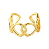 Minimalist Irregular Geometry Open Ring For Women Copper With 18K Gold Electroplated Finish