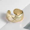 Minimalist Irregular Geometry Open Ring For Women Copper With 18K Gold Electroplated Finish