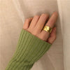 Minimalist Irregular Geometry Open Ring For Women Copper With 18K Gold Electroplated Finish
