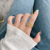Minimalist Irregular Geometry Open Ring For Women Copper With 18K Gold Electroplated Finish