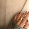 Minimalist Irregular Geometry Open Ring For Women Copper With 18K Gold Electroplated Finish