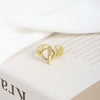 Minimalist Irregular Geometry Open Ring For Women Copper With 18K Gold Electroplated Finish