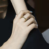 Minimalist Irregular Geometry Open Ring For Women Copper With 18K Gold Electroplated Finish