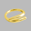 Minimalist Irregular Geometry Open Ring For Women Copper With 18K Gold Electroplated Finish