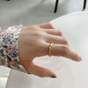 Minimalist Irregular Geometry Open Ring For Women Copper With 18K Gold Electroplated Finish