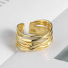 Minimalist Irregular Geometry Open Ring For Women Copper With 18K Gold Electroplated Finish