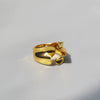 Minimalist Irregular Geometry Open Ring For Women Copper With 18K Gold Electroplated Finish