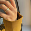Minimalist Irregular Geometry Open Ring For Women Copper With 18K Gold Electroplated Finish