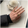 Minimalist Irregular Geometry Open Ring For Women Copper With 18K Gold Electroplated Finish