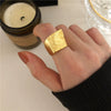 Minimalist Irregular Geometry Open Ring For Women Copper With 18K Gold Electroplated Finish