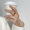 Minimalist Irregular Geometry Open Ring For Women Copper With 18K Gold Electroplated Finish