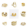 Minimalist Irregular Geometry Open Ring For Women Copper With 18K Gold Electroplated Finish
