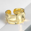 Minimalist Irregular Geometry Open Ring For Women Copper With 18K Gold Electroplated Finish