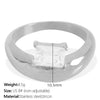 Minimalist Irregular Round 316L Stainless Steel Ring Inlaid With Zircon Electroplated Geometric Women's Jewelry