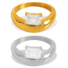 Minimalist Irregular Round 316L Stainless Steel Ring Inlaid With Zircon Electroplated Geometric Women's Jewelry