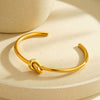 Minimalist Knotted Stainless Steel Bracelet For Women With 18K Vacuum Plated Finish Non Fading Fashion Jewelry