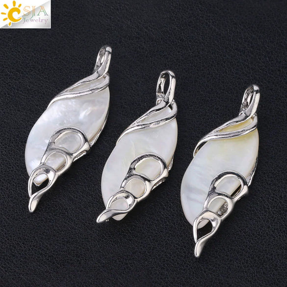 Minimalist Leaf Shape Hollow Shell Pendant Necklace With White Shell Pearl Style Ball Chain For Women