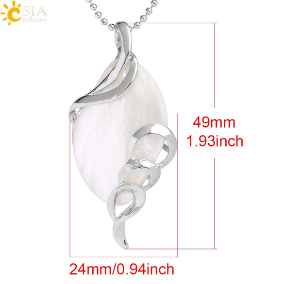 Minimalist Leaf Shape Hollow Shell Pendant Necklace With White Shell Pearl Style Ball Chain For Women
