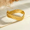 Minimalist Leaf Shaped Stainless Steel Bracelet With Gold Vacuum Plated Finish Elegant Fashion Jewelry For Women