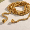 Minimalist Light Luxury Jewelry Stainless Steel 18K Gold Plated Geometric Square Pearl Chain