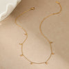 Minimalist Light Luxury Niche Stainless Steel Necklace With Water Drops Tassel Geometric Pattern Electroplated For Women