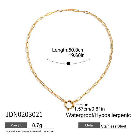 Minimalist Light Luxury Niche Women's Titanium Steel And Stainless Steel Necklace With Geometric Pattern And Electroplating Design And Sailor Clasp