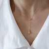 Minimalist Light Luxury Style Electroplated Titanium Steel Water Drop Pendant O Word Chain Unisex Necklace