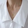 Minimalist Light Luxury Style Electroplated Titanium Steel Water Drop Pendant O Word Chain Unisex Necklace