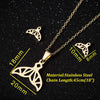 Minimalist Mermaid Tail Earrings And Necklace Set Electroplated Stainless Steel Jewelry With Ochain For Women