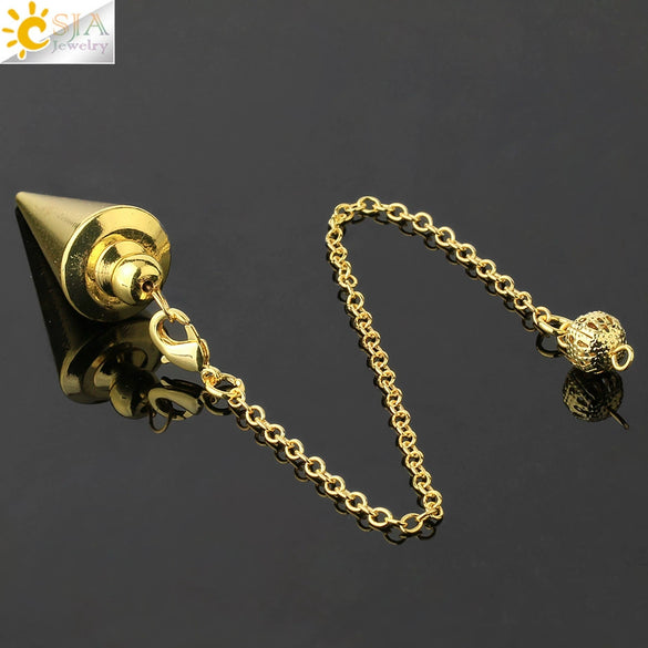 Minimalist Metal Conical Pendant Necklace With Detachable Pendant And Bronze Plated Electroplated Finish Wholesale Jewelry