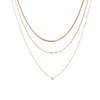 Minimalist Multilayer Overlapping Stainless Steel And 18K Necklace With Zircon Geometric Pendant Electroplated Women's Clavicle Chain Neck Jewelry
